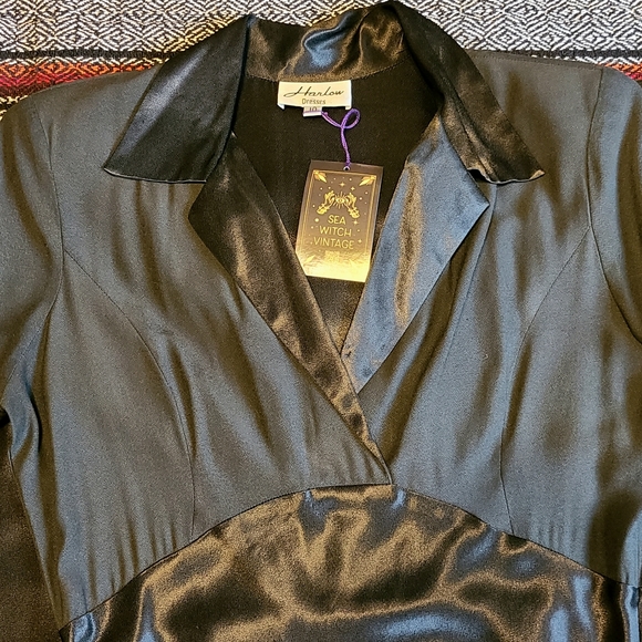 90's Does 40's Harlow Hollywood Glamorous Satin Look Maxi Dress Size 10 - Picture 14 of 16